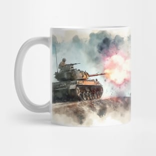 Fantasy illustration of a tank in battle Mug